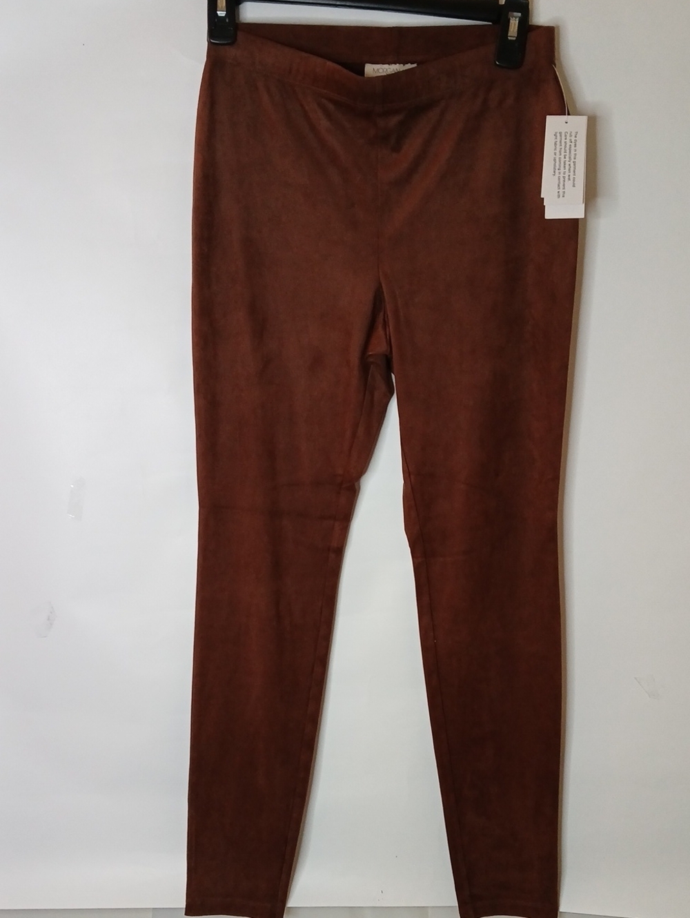 Morgan Taylor Brown Suede-Look High-Waist Leggings